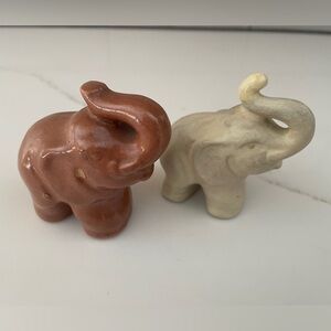 Rosemeade Pink and White Elephant Figurines